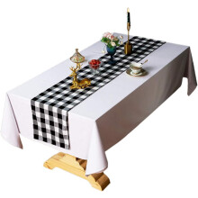 Christmas table runner cotton linen buffalo check 12 x 108