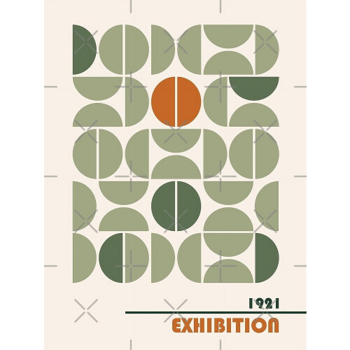 Affiche Bauhaus vert sauge, impression d'art géométrique abstrait