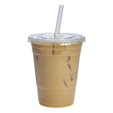 Vasos de PET transparentes de 16 oz para bebidas frías con tapa y pajita (50 unidades)