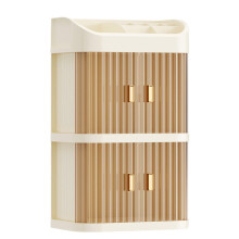 Boîte de rangement cosmétique en acrylique Miayilima à 2 niveaux avec couvercle