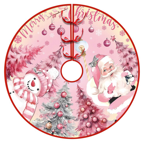 Jupe de sapin de Noël rose 91 cm