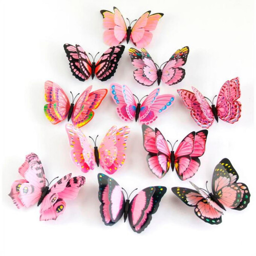 Ensemble de 12 autocollants muraux papillons ZKCCNUK