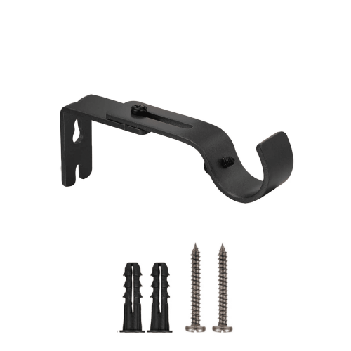 Support de tringle à rideaux romains noir réglable (1 pièce)