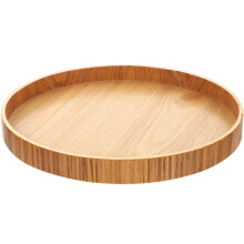 Plateau rond en bois pour gâteaux et en-cas