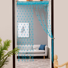 Rideau à ficelles en forme de cœur 50 x 200 cm, voilage pour porte et fenêtre
