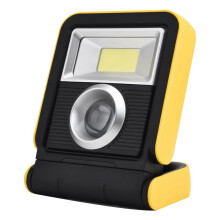 Lâmpada de camping COB, recarregável via USB e energia solar, dobrável e giratória.