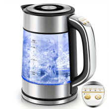 Bouilloire électrique en verre de 1,7 L avec 4 réglages de température