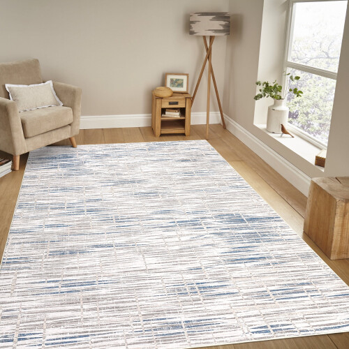 Abstract area rug for home office, non-slip, 4 ft x 6 ft