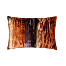 Housse de coussin lombaire en velours marron faite main, lot de 30 x 40 cm