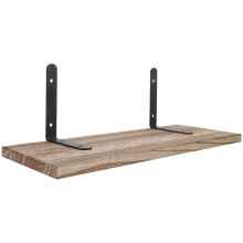 Zwevende wandplank van hout en ijzer, 40x15 cm