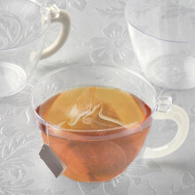 Gobelets à café transparents en plastique de 17 cl avec anse – Lot de 60