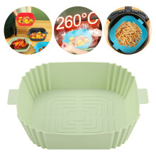 Tapis de cuisson carré en silicone réutilisable pour friteuse à air chaud, 7,8 pouces.