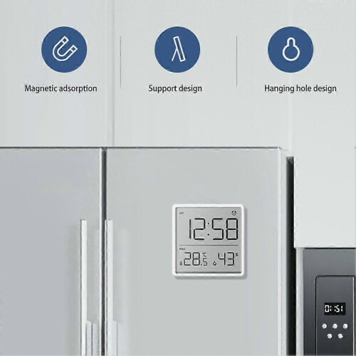 (white/onesize) Ultra Thin Electronic Clock Simple Digital Clocks Wall Mounted LCD Disp 2