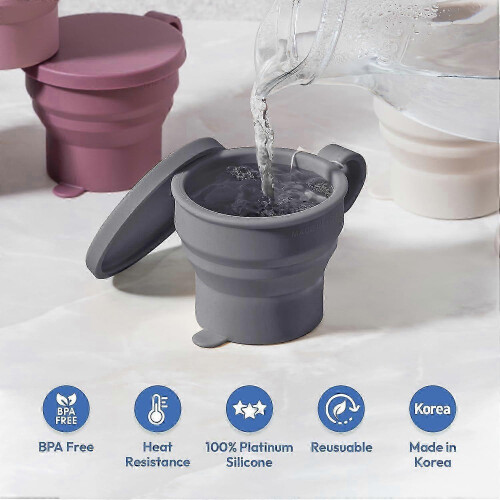 2025 Latest Model 2 pack Mini Silicone Collapsible Travel Cup for Camping 2