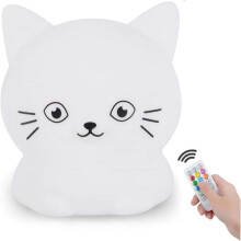 Siliconen nachtlampje in de vorm van een kitten voor kinderen, bedlampje voor de babykamer, instelbare helderheid