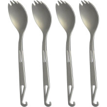 Titaaninen Spork-setti, 4 osaa, elintarvikelaatuinen