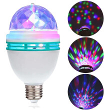 Ampoule LED RGB rotative avec effets cristallins (1 pièce)