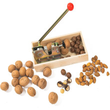 Casse-noisette en aluminium avec panier de rangement en bois