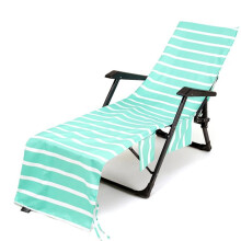 Housse de chaise de plage rayée en microfibre 215 x 75 cm