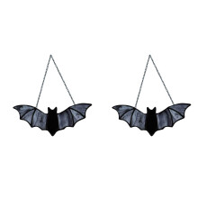 Attrape-soleil en acrylique teinté, décoration chauve-souris noire, 2 pièces