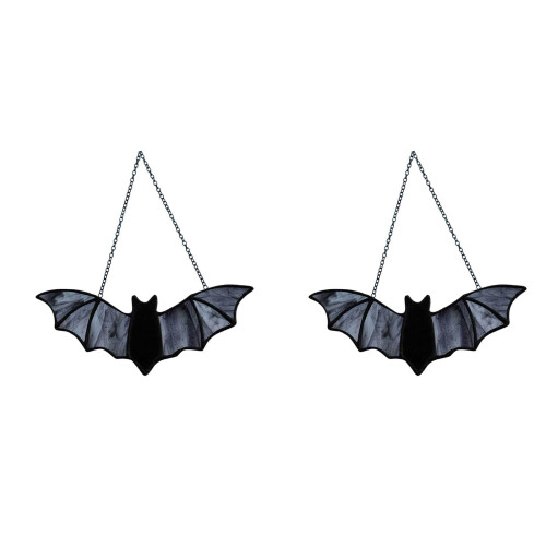 Stained Acrylic Suncatcher Black Bat Decoration 2PCS