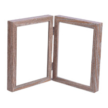 Cadre photo double en bois Chmadoxn avec verre, vertical