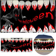 Bannière Halloween pour porte de garage, polyester 180 x 400 cm