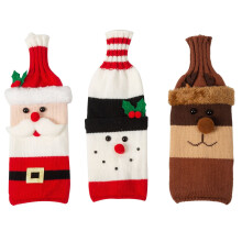 Housses de bouteille de Noël – Père Noël, bonhomme de neige et rennes,