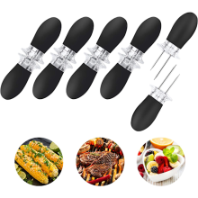 Porte-épis de maïs (10 pièces) en chêne noir et silicone