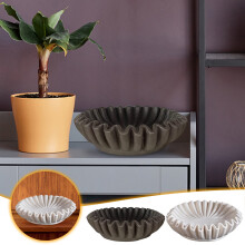 Röyhelöinen hartsikoristekulho - 25 cm, valkoinen