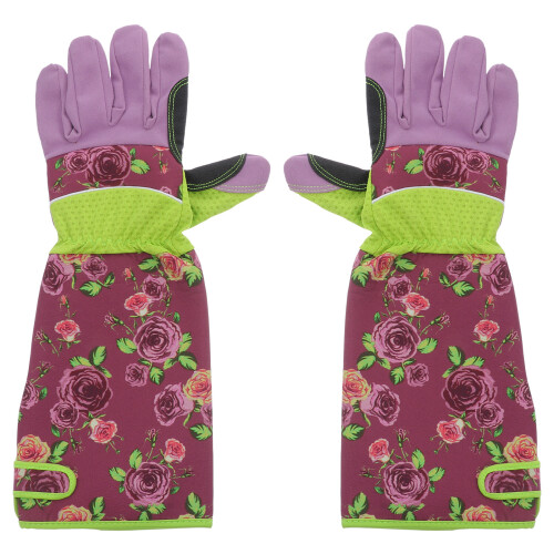 Rosa Gartenhandschuhe mit langen Bündchen – 1 Paar
