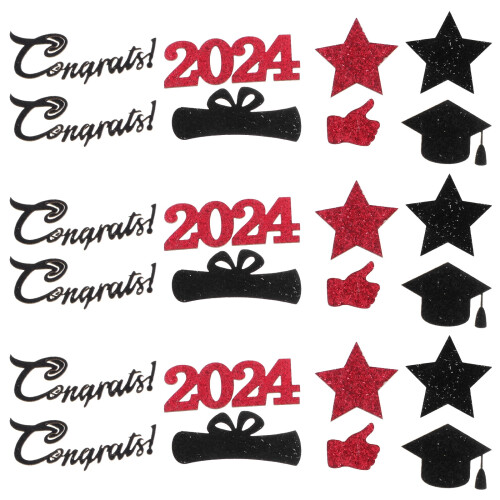 Abschluss-Konfetti-Set – Glitzerpapierformen, 2024