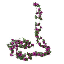 Mesterséges Bazsarózsa Szőlőfüzér – Selyem Viráglánc, 250cm