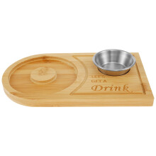 Ensemble pour bord de verre à margarita – Plateau en bambou et acier inoxydable