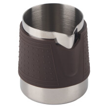 Tasse à mousser le lait en acier inoxydable 350 ml avec manchon en silicone