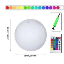 LED Beach Ball with Remote Control, 16 Colors, 4 Light Modes