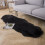 Faux Sheepskin Area Rug 2 x 6 ft Black 1
