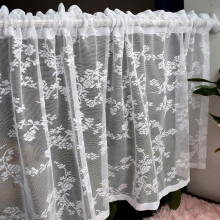 Floral lace sheer curtains rod pocket 42x18 in