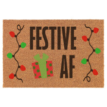 Natural Coco Coir Doormat Christmas Design 24 x 16 Inch