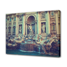 Trevi Fountain Canvas Poster 16x24 in Framed or Unframed