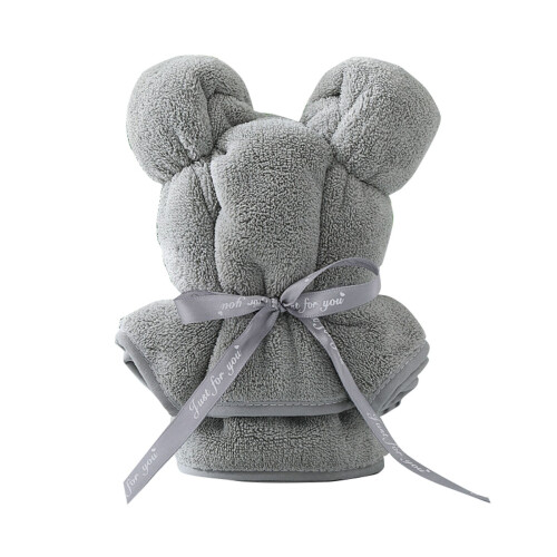 Serviette de bain en velours corail en forme d'ours (1 pièce)