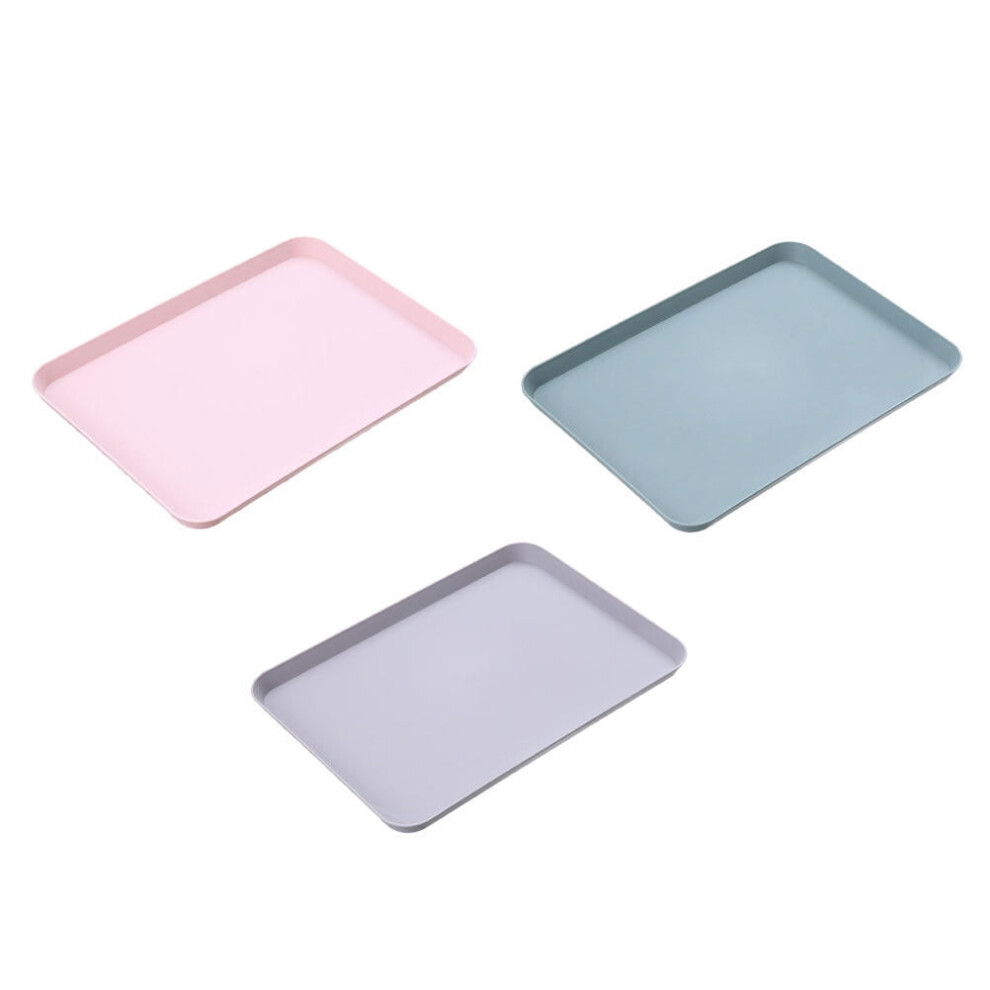 3-Piece Rectangular Plastic Serving Platter Set