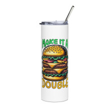 Hamburger Lover Slim Tumbler White 20 oz