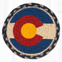 Colorado Flag Round Coaster 7 in