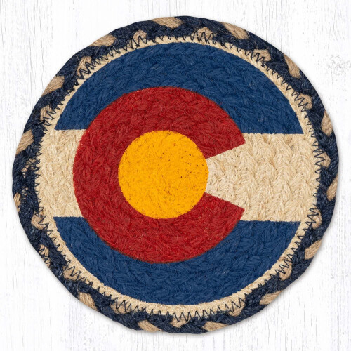 Colorado Flag Round Coaster 7 in