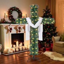 Pre-Lit Foldable Cross Christmas Tree 150cm or 180cm