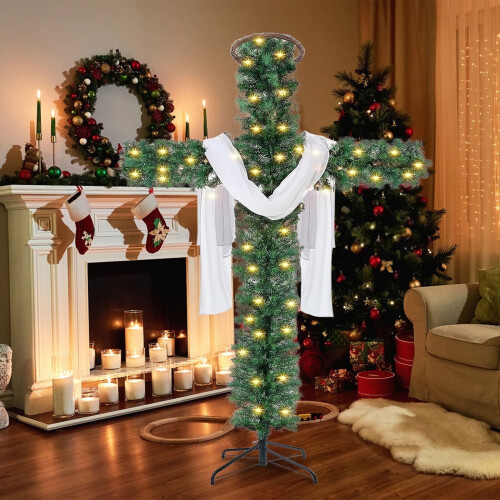 Pre-Lit Foldable Cross Christmas Tree 150cm or 180cm