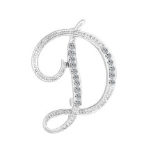 Rygai rhinestone letter brooch A-Z silver 1 pc