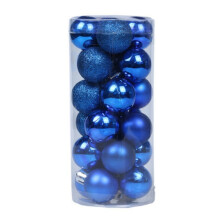 Christmas Baubles Navy Blue 1.18 Inch 24 Pieces