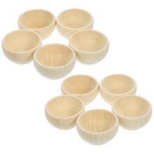 10 Pack Unpainted Wooden Bowls for Crafts